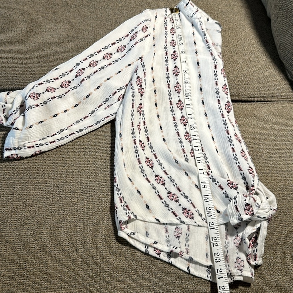 2Sable Boho Print Tie Front Top Size L - Picture 9 of 9